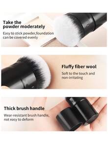 3支/套可伸缩铝制专业化妆刷 - 散粉刷、腮红刷、修容刷，蓬松大刷毛，便携式美妆工具，热销产品，粉底刷、遮瑕刷、腮红刷、修容刷、腮红刷、古铜粉刷、散粉刷、粉底刷、腮红刷 - 彩色 - 查看 7