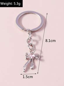1 件创意心形蝴蝶结钥匙扣，适合女士学校汽车配件可爱哥特 Y2k 万圣节配饰教师节