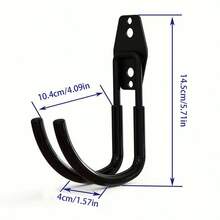 重型钢制车库储物挂钩，带防滑涂层；实用的壁挂式挂钩，用于悬挂自行车、梯子和园艺工具；黑橙色，1 件/2 件橙色，黑色