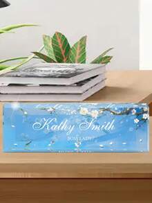 A Personalized Customized Desktop Nameplate 20 * 6 * 1.5cm, Made Of Acrylic Material, Supports Customization Of Names/Text/Fonts/Text/Colors On Various Designed Tabletops, With High Transparency And Glossiness, Perfect For Personalized Appreciation Gifts For Teachers, Bosses, Doctors, Managers, Etc., Desktop Ornaments For Employees And Students, Annual Employee Nameplates, Father's Day And Mother's Day Encouragement Gifts Back To School - Multicolor - View 6