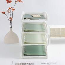 Multi-Layer Horizontal File Organizer, Large Capacity Storage For Documents, Contracts, Files, Various Colors, Desktop Office Necessity