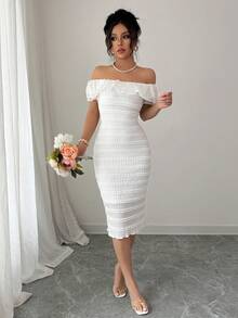 A New Summer Dress For 2025, Featuring A One-Shoulder Shoulder, Lotus Leaf Sleeves And A Hip-Hugging Style