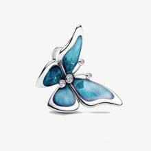1 Golden Mother's Love Charm Duo, Butterfly Pendant Silver Plated Charm Fit Bracelet Necklace DIY Jewelry Gift
