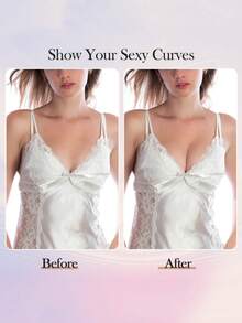 2 Pairs Push Up Adhesive Bras, Reusable Strapless Invisible Nipple Patches, Women's Underwear And Lingerie Accessories - Apricot - View 3