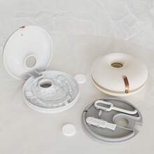 1pc Donut Shaped Dental Retainer Case With Hook Set, Invisible Retainer Teeth Alignment Retainer Storage Box, Portable False Teeth Container, Home Storage Box, Double Layer Dental Box, Round Retainer Case, Retainer Box, Invisible Aligner Storage Box, Travel Dental Protector Case - Multicolor - View 5