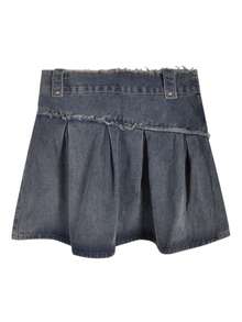 2025 春夏新款高腰 A 字形破洞牛仔裙