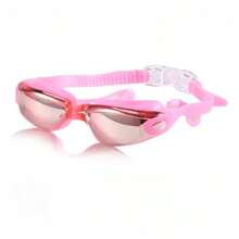 1 件防雾防紫外线游泳镜，防雾防水硅胶高清游泳镜，柔软硅胶镜框和可调节带子，宽视野透明镜片，舒适，适合泳池和海滩，潜水时在游泳课和娱乐期间保护眼睛和耳朵，节日礼物