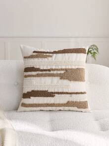 1 件波西米亚风格抽象几何刺绣羊羔绒抱枕套，适合室内装饰，四季流苏装饰枕套，不含枕芯 - 彩色 - 查看 6