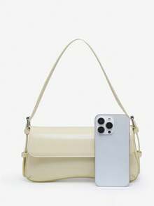 1pc Fashionable Vintage Angola Red Faux Oily Wax Feeling Faux Leather Leopard Snake Suede Flap Adjustable Strap Crossbody Baguette Bag, Suitable For Dating, Outdoor, Party - Màu vàng - Xem 4