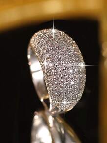 1pc Ins Style Luxury Big Oval Zirconia Rings For Women Engagement Weddings Ring Jewelry Luxury Dresses