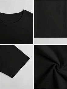 Camiseta de algodón casual de verano con el meme Tism, camisetas de moda con cuello redondo, camiseta de estilo urbano cómodo, camiseta de moda imprescindible - Negro - Ver 3