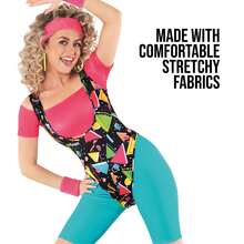 Morph Costumes 80s Workout Costume For Women - Retro Fancy Dress With Leotard, Shorts, Legwarmers & Accessories - Perfect For Halloween Parties - Multicolor - View 5