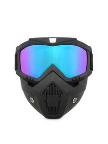 1pc Retro Motorcycle Helmet Windproof Goggles Dustproof Eye Protection Mask Riding Off-Road Windshield Glasses - Multicolor - View 4