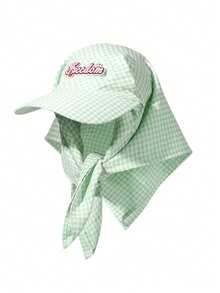1pc Unisex Quick-Dry Plaid Letter Embroidered Patch Visor Cap, Versatile Neck Gaiter, Suitable For Outdoor Activities Like Hiking, Cycling, Casual Wear, Beach, Daily Use, Spring/Summer - Multicolor - View 13