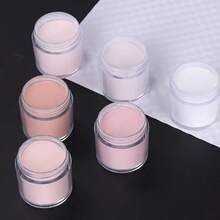 6 Colors Acrylic Powder Set, Nude Pink & White High Gloss Acrylic Powder Set, Nail Art DIY Design, 6 Colors Acrylic Nail 3D Sculpture French Manicure Extension & Nail Carving, Professional Polymer 3D Acrylic Nail Kit, Gift For Women & Girls - 彩色 - 查看 5