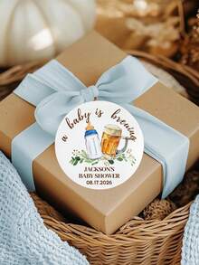 15/35/70 piezas Etiquetas personalizadas para el nacimiento del bebé, pegatinas autoadhesivas personalizadas para decoración de envases de botellas de agua, suministros de etiquetas para botellas de agua del bebé para fiestas de revelación de género, primeros cumpleaños, regreso a la escuela - Multicolor - Ver 9