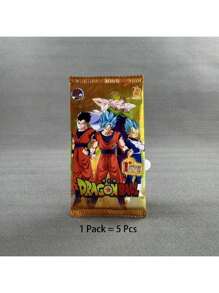 bandai 1 Paquete/5 Piezas Tarjetas de Goku hijo, Vegeta Saiyajin, Cartas raras de colección de intercambio TCG de Anime de Batalla como regalo y juguete