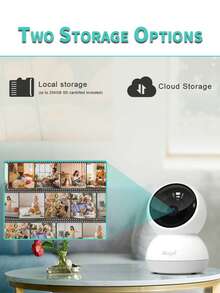 Alaga 2K HD Baby Monitor Security Camera - AI Sound/Cry Detection, Auto Tracking, 360° PTZ, Infrared Night Vision, 2-Way Audio, No WiFi Option, Temperature Monitoring, Lullabies, Mobile App - Beige - View 10