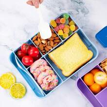 1 pezzo Contenitore per il pranzo con scomparti sigillati e grande capacità, con forchetta e cucchiaio, Lunch box bento a tenuta stagna con scomparti, riutilizzabile, portatile, adatto per microonde, contenitore per alimenti, contenitore per insalate e frutta, ideale per l'ufficio, viaggi all'aperto e forniture per il ritorno a scuola