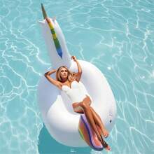 1pc Inflatable Unicorn Pool Float, Adult-Sized Colorful Unicorn Lounger, PVC Water Sofa Suitable For Swimming Pool, Beach, Outdoor, Festival, Birthday Party