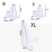 Soporte de exhibición de acrílico, soporte triangular transparente para monedas conmemorativas, marco de fotos pequeño, soporte para tarjetas, soporte para teléfono, decoración del hogar - 10 piezas S - Ver 5