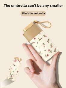 迷你折叠伞，防水便携旅行伞，女士防晒防紫外线遮阳伞，二合一五折超轻便携伞，迷你旅行伞，两用便携伞，防风防晒，99%紫外线防护，男女通用，女士防雨防风伞 - 彩色 - 查看 1
