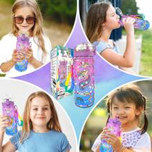 Set de bouteilles d'eau décoratives pour filles, convient aux enfants de plus de 6 ans, cadeau/jouet amusant pour l'artisanat, artisanat de peinture de pierres précieuses, cadeau/jouet intéressant pour l'artisanat pour l'anniversaire des filles
