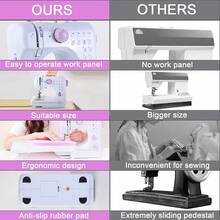 Máquina de coser eléctrica portátil para dormitorio, máquina de coser eléctrica multifuncional para el hogar, máquina de reparación de overlock de velocidad ajustable, 12 patrones de puntadas, portátil para el hogar para jeans, almohadas, muñecas, ropa, - Tipo de Enchufe A USA (110-127V) - Ver 9