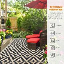 Outdoor Rug Outdoor Rug For Patio , Waterproof Mat,Reversible Plastic Camping Rugs,Rv,Porch,Deck,Camper,Balcony,Backyard