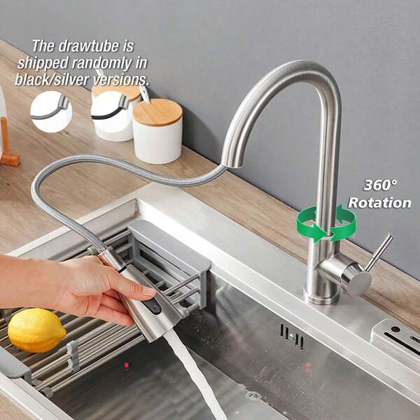 Grifo de cocina giratorio 360° con 2 modos de rociado, grifo de fregadero ahorra agua