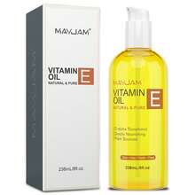 MAYJAM Vitamin E Oil 118ml/236mL Vitamin E Oil Rich In 5,0000 10 Dl-Alpha-Tocopherol For Deeply Nourish, Healthy, Glowing Skin Body Massage Body Oil