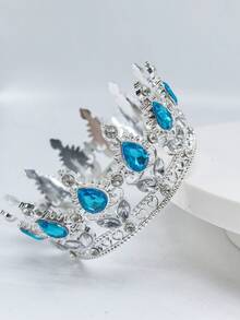 1pc Shiny Metallic Zinc Alloy Crown, Ladies Tiara Decor, Suitable For Birthday, Wedding, Valentine's Day, Bachelorette Party, Party Decoration, Birthday Gift, Wedding Gift, Christmas Gift Costume Crown Hair Garland Headpiece, Tiara Crown