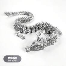 3D Printed Chinese Dragon Egg With Movable Joints - 11.8-Inch Dragon Flexible Statue, Color Series Home Office Decoration