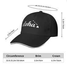 Aloha Hawaiian Islands Baseball Cap Adjustable Unisex Hat For Men Women Fashionable Sun Hat Breathable For Casual Outdoor Street Daily Wear - Black - View 5
