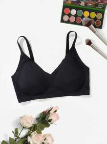 Nahtloser BH für Damen, einfarbig, leicht, bequem, atmungsaktiv, ohne Bügel, minimalistisch, geeignet für Yoga, Schlafen