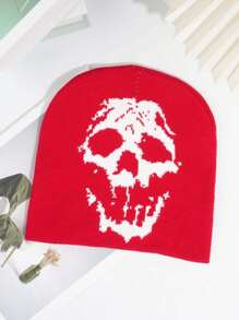 1 Peça Gorro de Malha com Caveira Masculino, Estilo de Rua Esqueleto Outfit de Outono