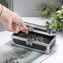 Cash Box With Lock, Aluminium Alloy Money Box For Cash Lockable Money Storage Box Single Row Currency Tray Cash Organizer Piggy Bank For Collector - 黑色 - 查看 7