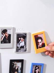 1/4/6/10/20pcs Multi-Color 3-Inch Magnetic Plastic Photo Frames, Magnetic Fridge Stickers For Instant Camera Photos And Mini Cards Display, Personalized Home Fridge Decor, Gift For Friends - Multicolor - View 8