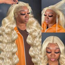 613 Blonde Colored Body Wave Human Hair Weave Bundles Hair Weft Virgin Brazilian Hair Extensions For Women Double Drawn Weft Sew In Bleach & Dye Friendly 14-26 Inch Heat Resistant - Blonde - View 3