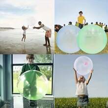 1pc Inflatable Bubble Ball - Transparent TPR Water-Filled Pat Ball For Outdoor Fun, Beach Play & Parties - Durable & Easy To Inflate - Perfect For Family Activities & Party Games
