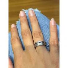 Pair Of Engagement Rings In Silver With Diamonds, Brilliant And Beveled Channel 4mm + Solitaire Ring + Box - 1 PAR + SOLITÁRIA - 查看 4