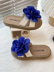 Comfortable Open Toe Slippers, Girls' Breathable Lightweight Beach Sandals, Suitable For Outdoor Activities - Blue - View 7