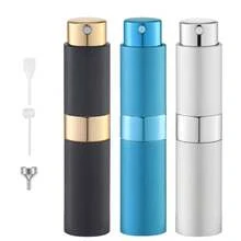 3pcs/Set 10ML Refillable Perfume Bottles, Refillable Perfume Atomizer Bottles, Perfume Travel Spray Bottles, Mini Portable Empty Liquid Containers, Travel Essentials, Beach Travel Storage Bag