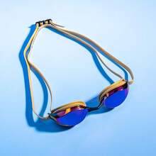 Gafas de natación de carreras de pitón unisex para hombres y mujeres, anti-vaho, sin fugas,áximo confort, doble correa, lente espejo/no espejo - Oro-blanco-negro - Ver 6