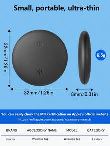 1pc The Latest Smart Air Tag Tracker From 2025, Key Finder, Supports The "Find My" Application Only Available On IOS System. Compatible Item Locator, Suitable For Wallets, Suitcases, Suitcases, Backpacks, Etc., Equipped With A Replaceable Battery Button Tracker.