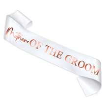 新娘和新郎母亲玫瑰金箔腰带，白色单身派对腰带，适用于新娘送礼会订婚用品礼品婚礼配饰 - 彩色 - 查看 10