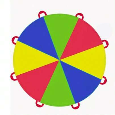 AnJeey Paracaídas arcoíris de 6,56 pies, color aleatorio, adecuado para fiestas al aire libre, actividades de trabajo en equipo y reuniones familiares