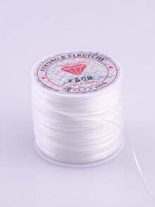 40m 0.8mm Elastic Cord For DIY Beading, Stretchy String For Bracelets, Crystal Threads - White - View 10