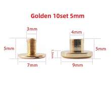 5/10/15 Sets Luggage Leather Metal Craft Solid Screw Nail Rivet Double Curved Head Belt Strap Rivets Book Screws Buttons Snap