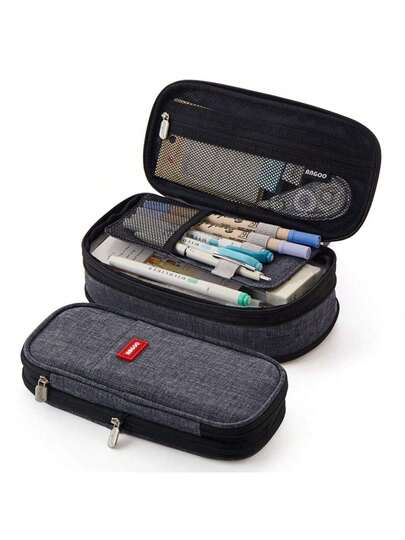 Penar negru de mare capacitate, potrivit pentru studenți, papetărie, înapoi la școală, geantă